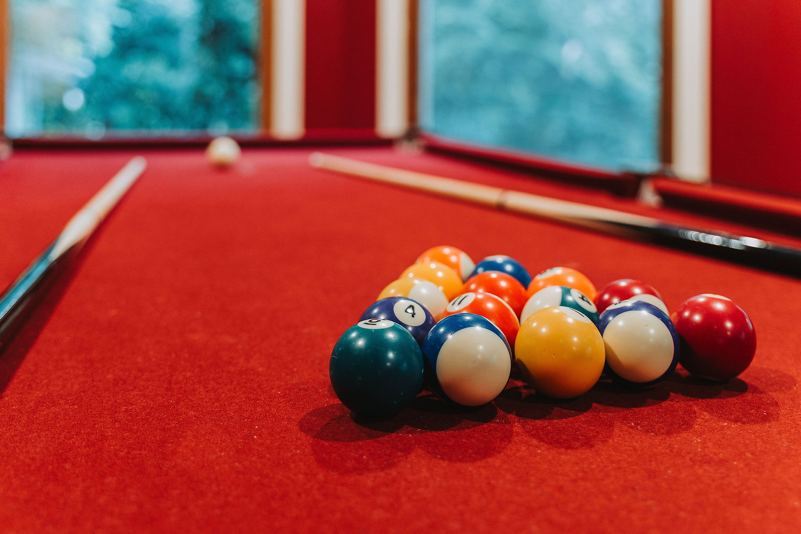 Billiards table in the games room